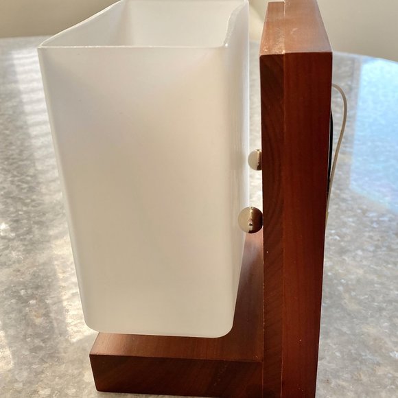 NIB West Elm Bathroom Sconce Milk Glass Cherry Wood - Picture 4 of 7